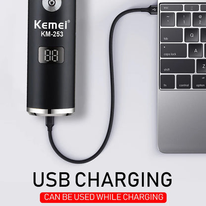 Kemei KM-253 Professional Hair Clipper USB Charging Hair Cutting
