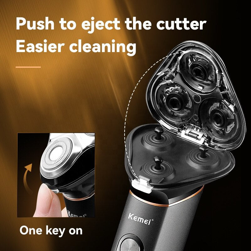 Original Kemei Metal Shell Waterproof Electric Shaver For Men