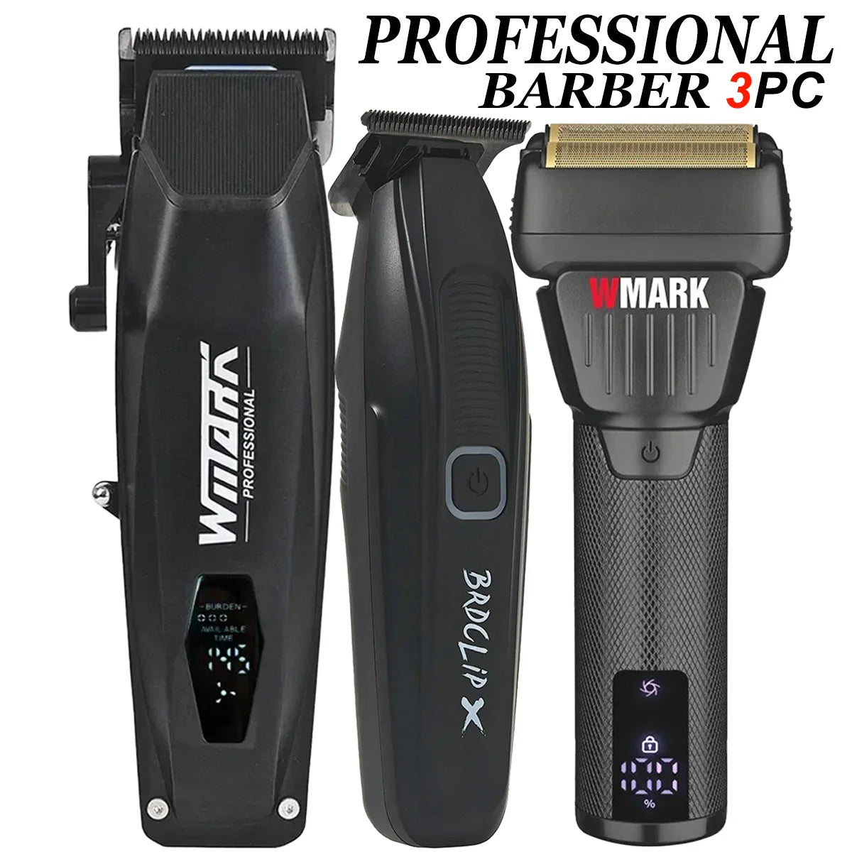 Professional electric hair clipper barbers 3PC set