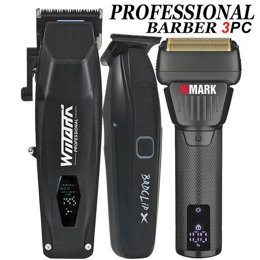 Professional electric hair clipper barbers 3PC set