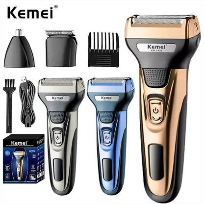 Kemei 3 In 1 Powerful Electric Shaver Facial Body Hair Trimmer KM-1429