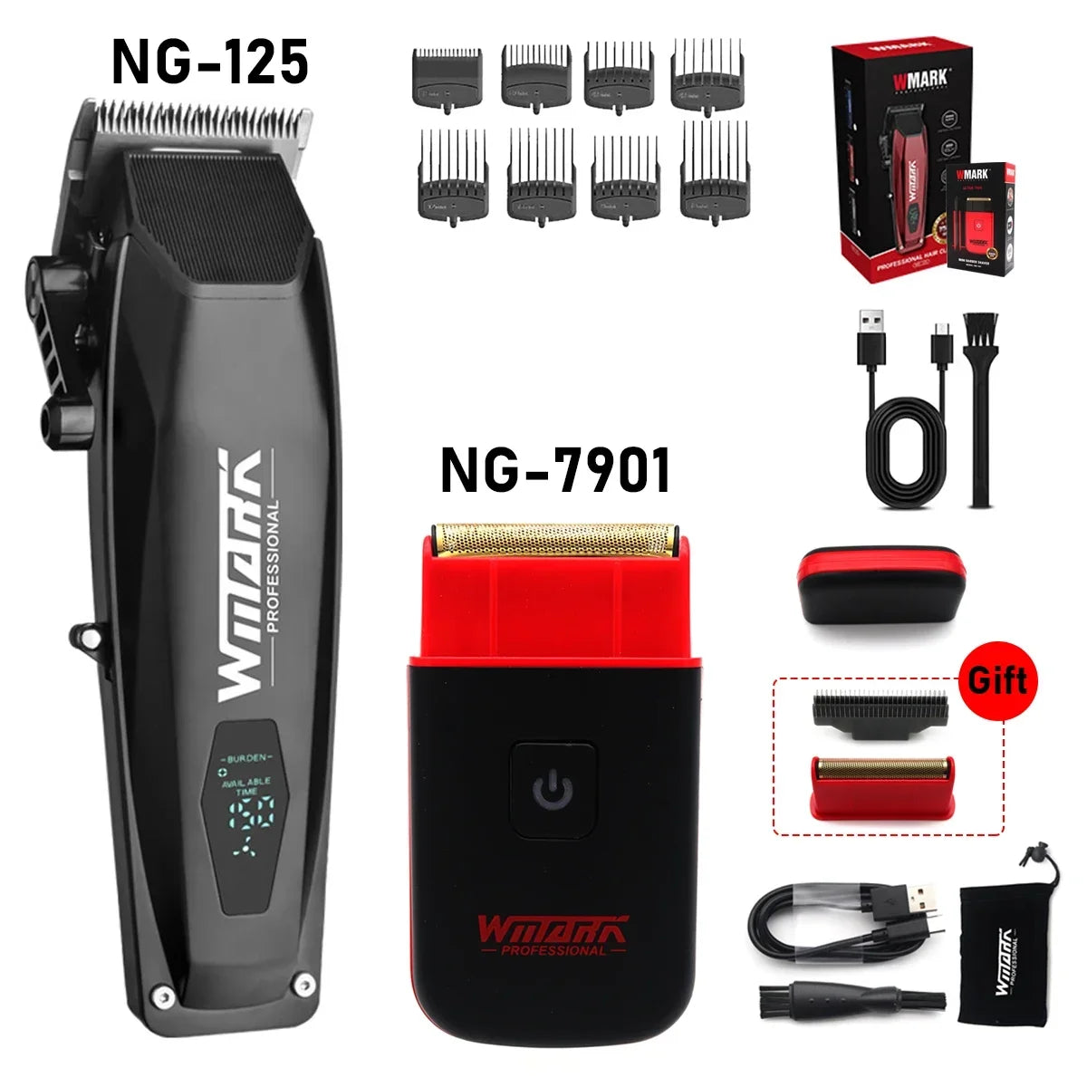 WMARK NG-125 7901 Professional Hair Clipper Kit for Men