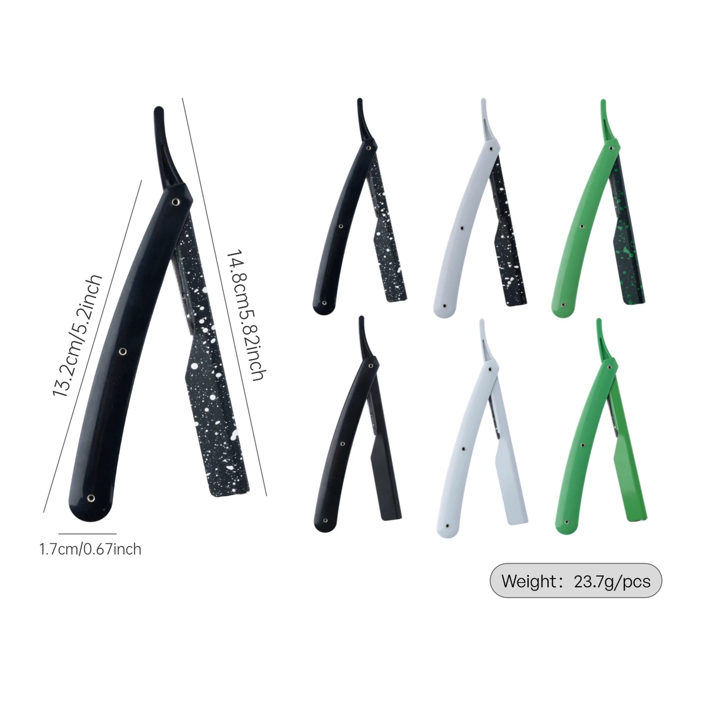 1Pc New Pro Slide Out Straight Razors Beard Shaving