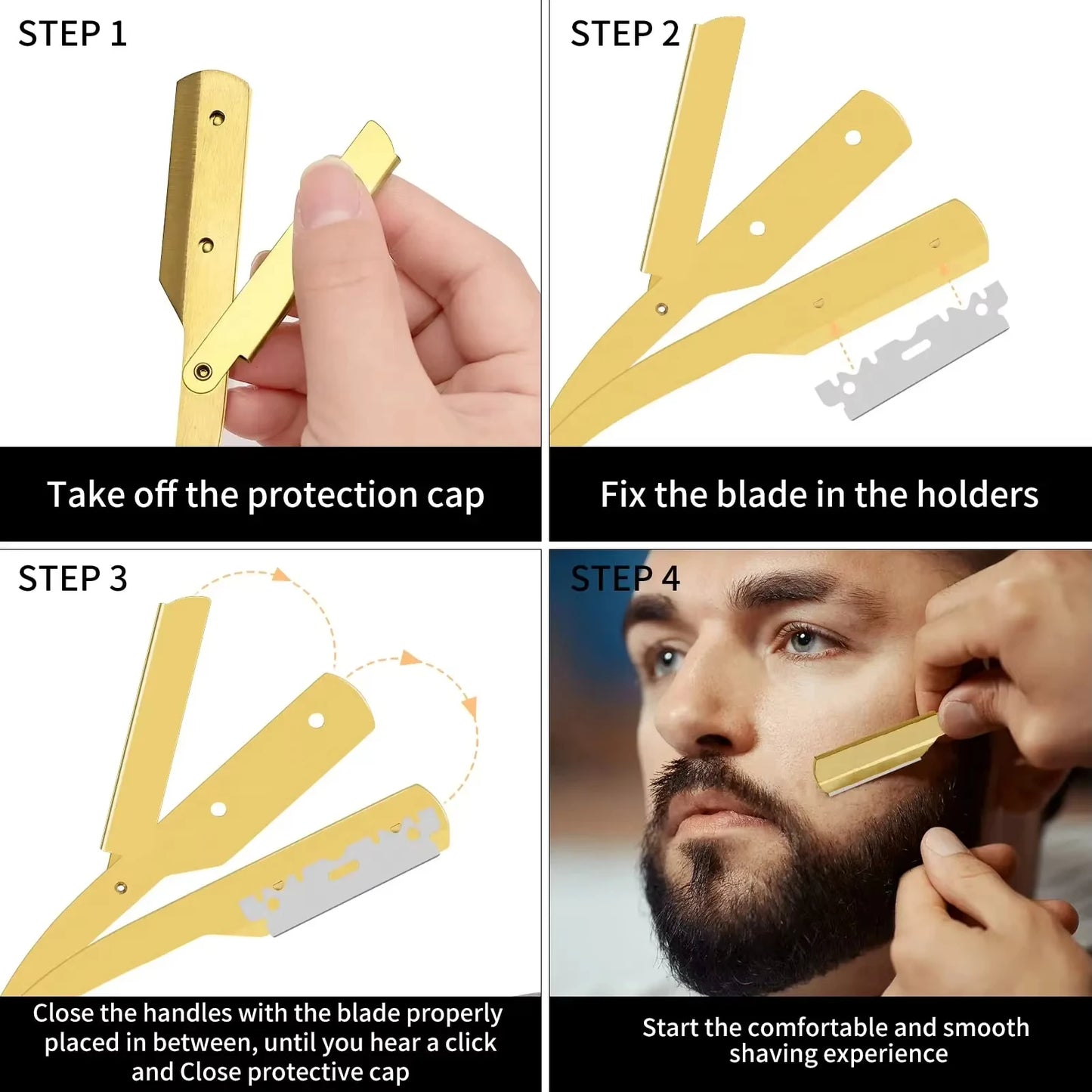 Barber Manual Shaving Razor Men Folding Beard Cutter