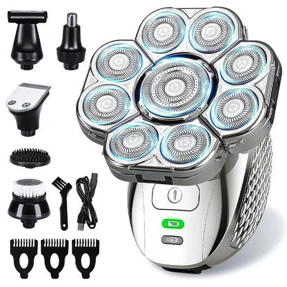 4D Head Shavers 6-in-1 Rechargeable Waterproof Head Shavers