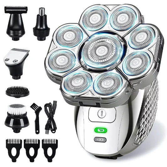 4D Head Shavers 6-in-1 Rechargeable Waterproof Head Shavers