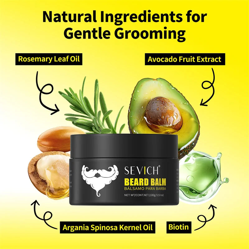 SEVICH Natural Beard Balm Wax Beard Growth Oil for Men