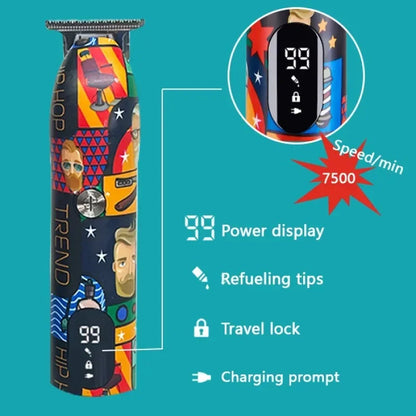 Hair Clipper LK-2207 Rechargeable Graffiti Electric Trimmer