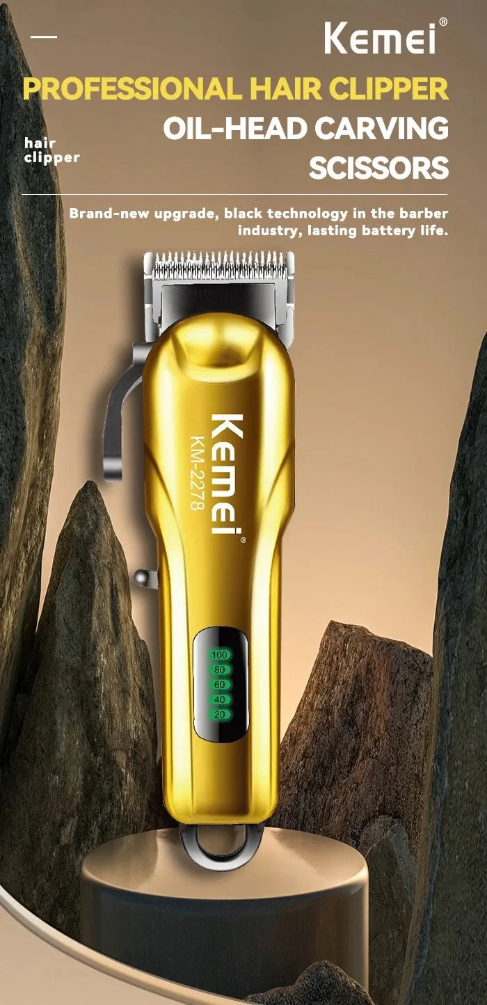 Kemei Cordless Hair Clippers Men Professional Hair Trimmer