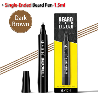 Double-headed Beard Filling Pen Black/Brown Waterproof