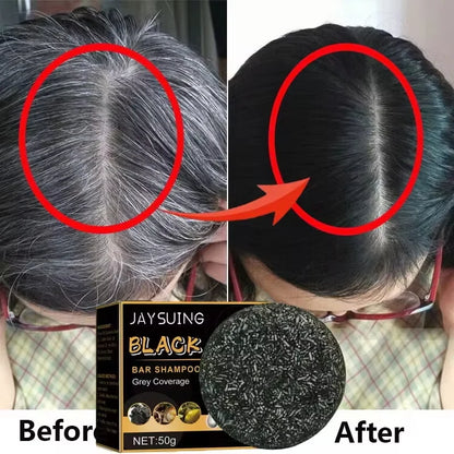 Magic White Hair to Black Shampoo Dye Soap Natural