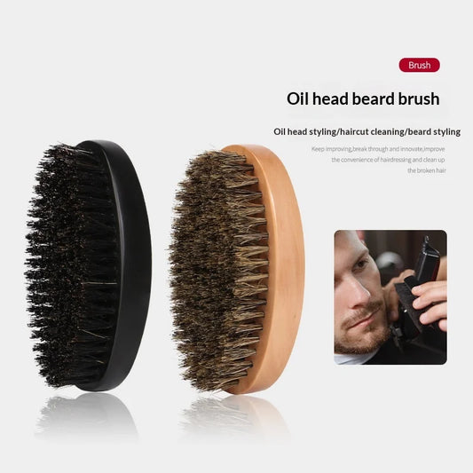 Hair Brush Boar Bristle For Men's Beard Brush Portable  Comb
