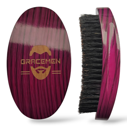 Gracemen 360 Wave Brush Afro Men Curved Wooden Handle