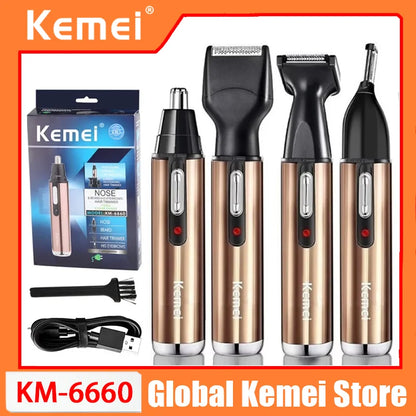 Kemei KM-6660 All In One Rechargeable Nose Trimmer