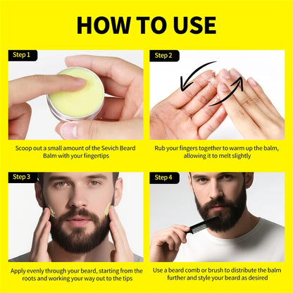 Beard Balm Wax Natural Men's Beard Care Cream Moisturizing