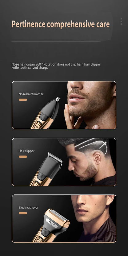 Kemei 3 In 1 Powerful Electric Shaver Facial Body Hair Trimmer KM-1429