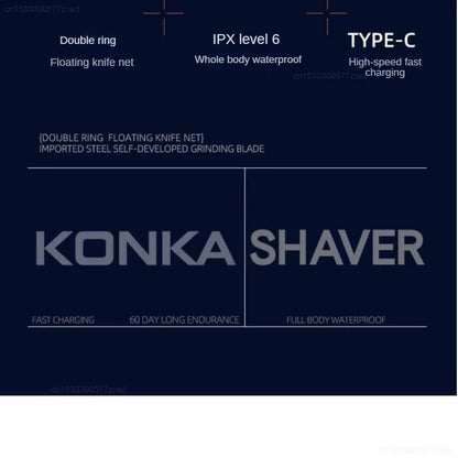 Xiaomi Konka Mini Portable Electric Shaver Quick Cleaning