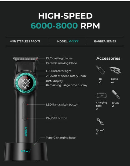 VGR 977 377 new hair trimming set high-end men's hair clipper