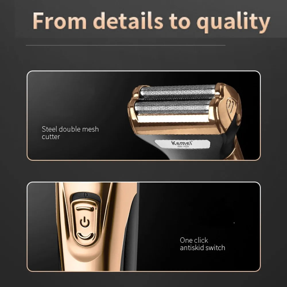 Kemei 3 In 1 Powerful Electric Shaver Facial Body Hair Trimmer KM-1429