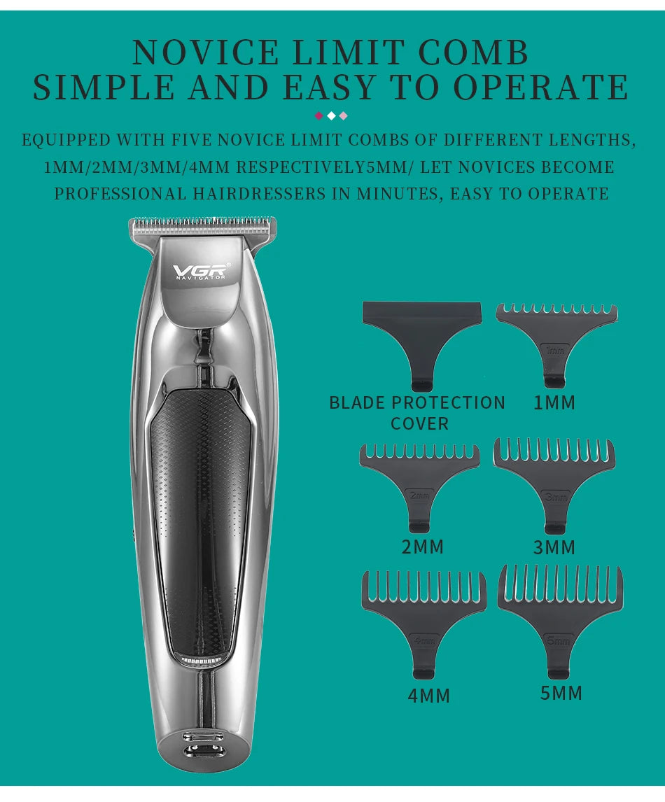 VGR Hair Trimmer Professional Hair Clipper LED Display V-070
