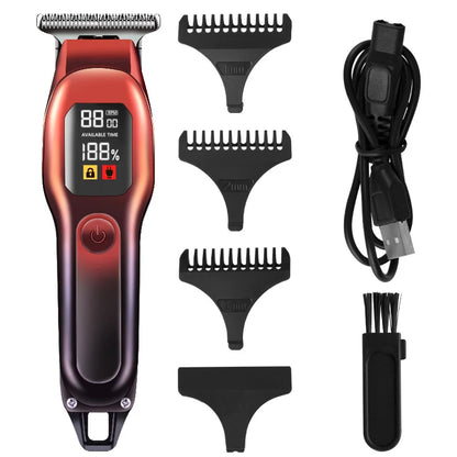 Rechargeable Professional Hair Clippers Digital Display Trimmer Kit
