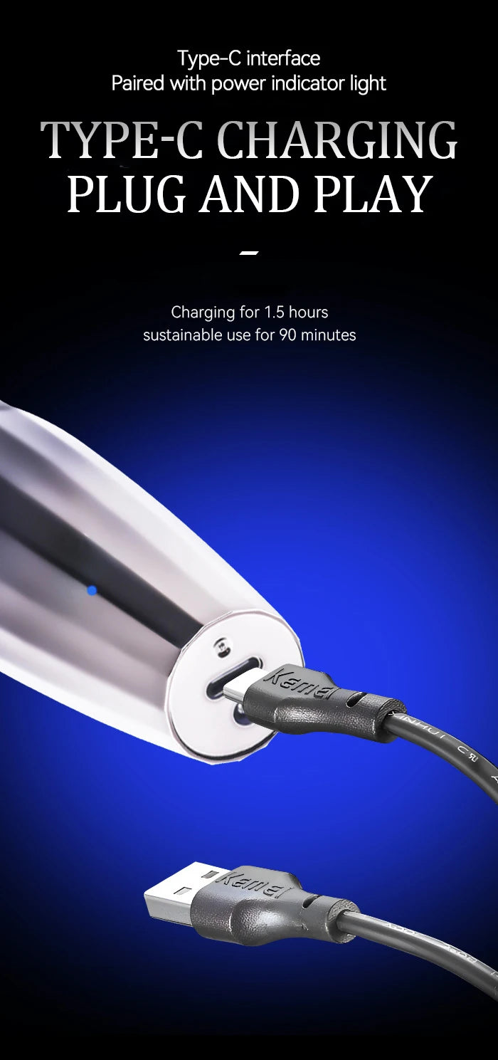 KM-512 Hair Clipper Electric Thruster USB Charging High Speed