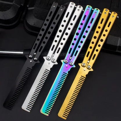 Foldable Comb Stainless Steel Butterfly Comb Beard Moustache