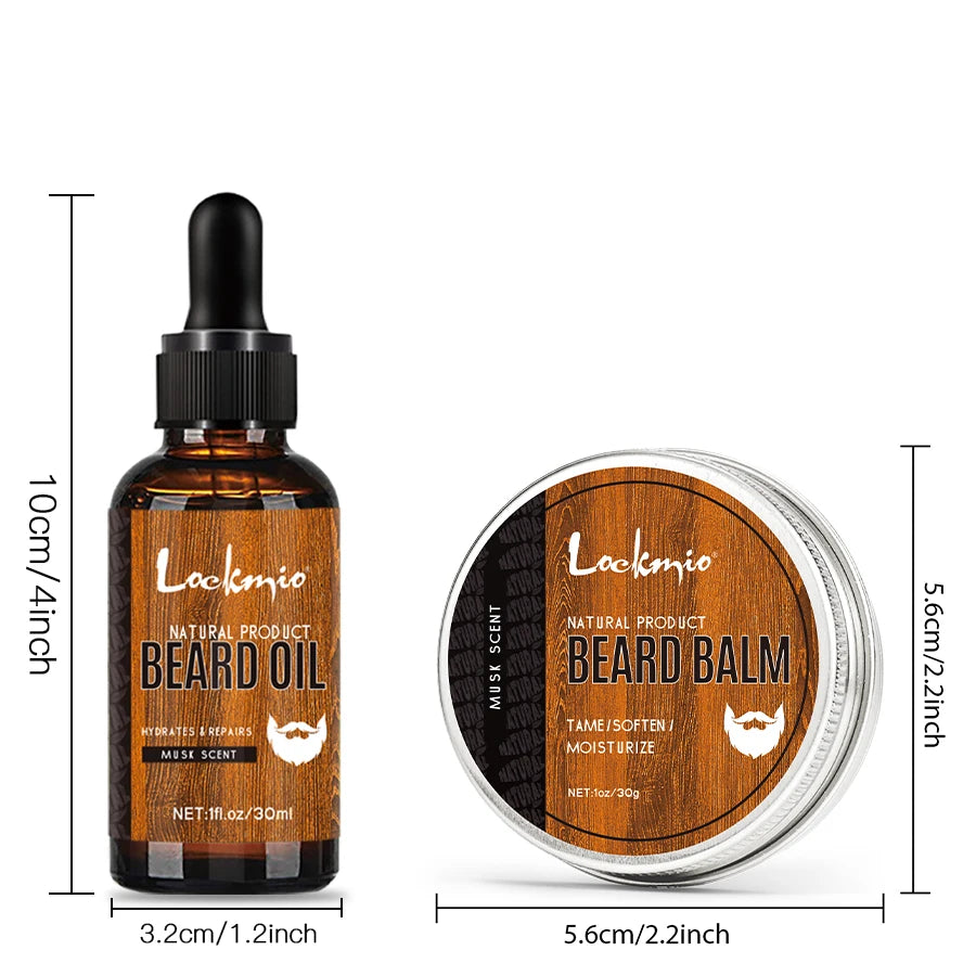 5 pieces Men's Beard Growth Care Kit Moisturizing Beard Set