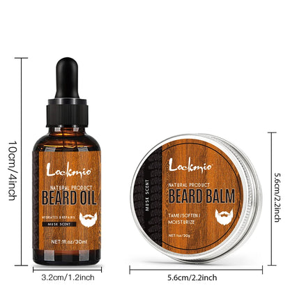 5 pieces Men's Beard Growth Care Kit Moisturizing Beard Set