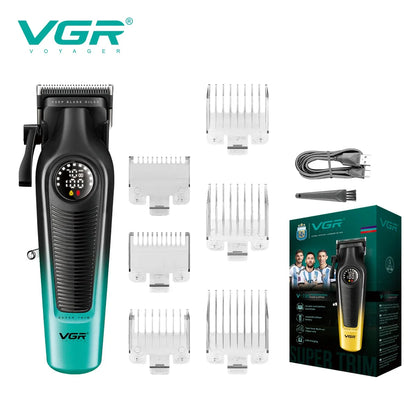 VGR 196 Professional Hair Clipper DLC Blade LED Display