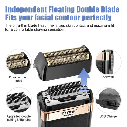 KEMEI Professional Electric Shaver for Men Electric Razors
