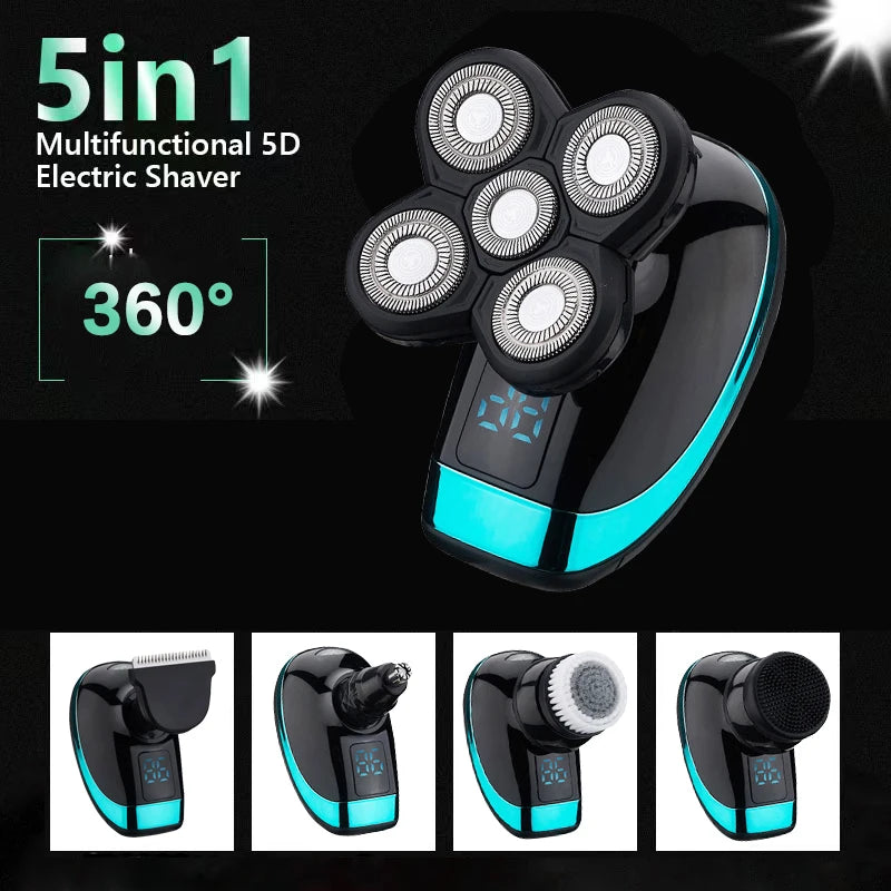 5 In 1 Electric Shaver For Men Bald Head Hair Clipper Nose Trimmer