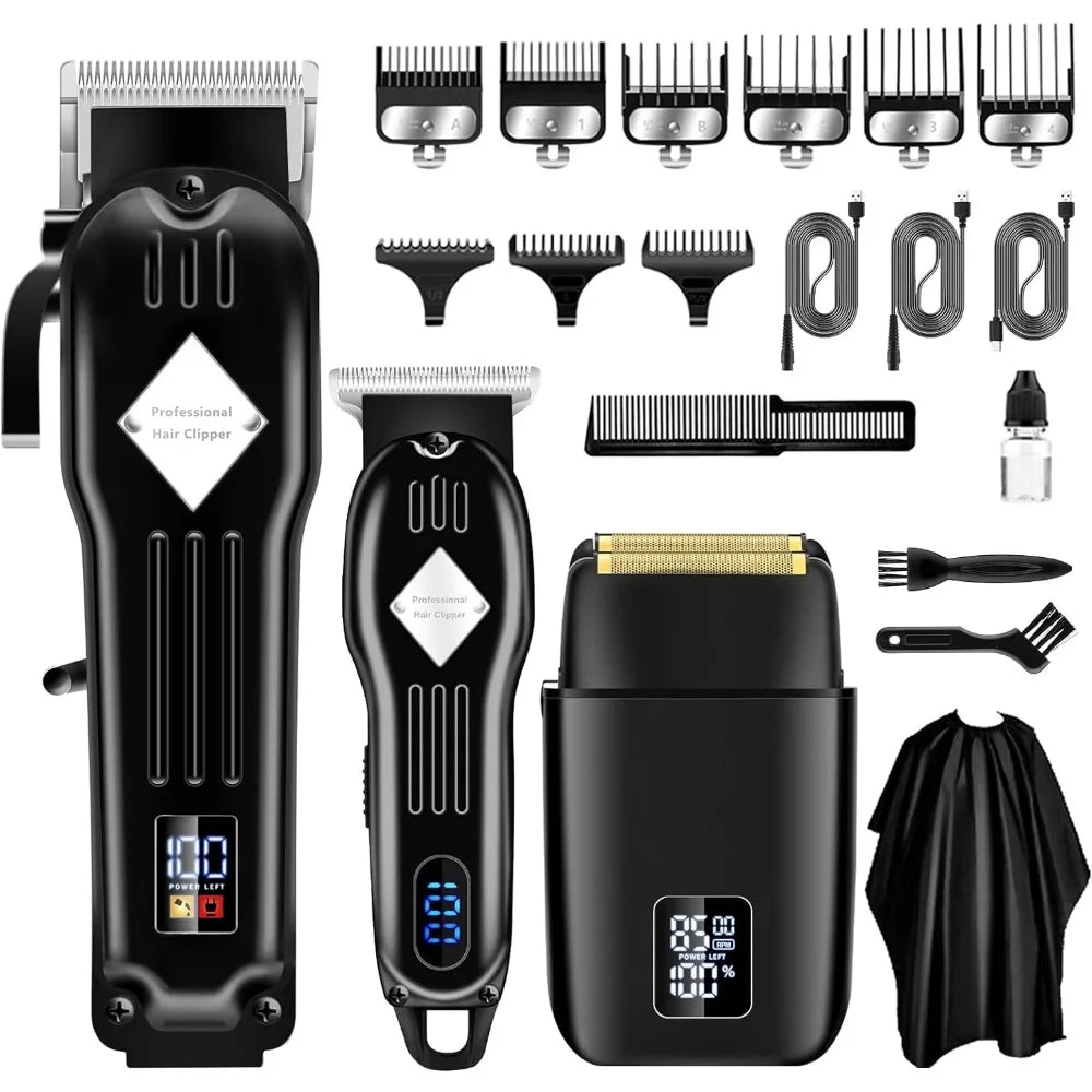 Hair Clippers Professional Cordless for Men, Electric Foil Shavers Set