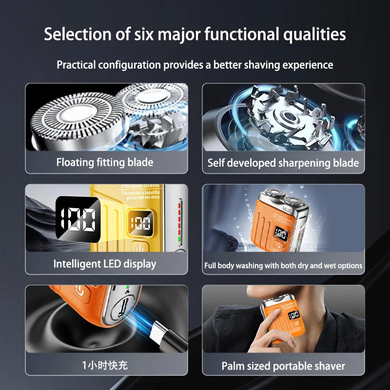 Xiaomi Electric Smart Shaver Mini Dual Blade Digital Display Shaver