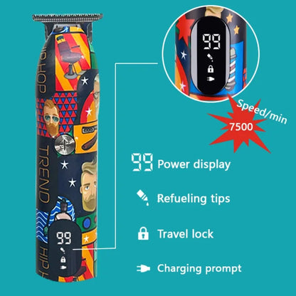 Professional Barber Hair Clipper Rechargeable Graffiti