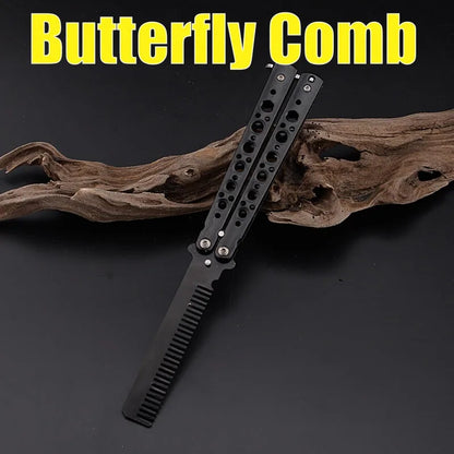 Foldable Comb Stainless Steel Practice Training Butterfly Comb