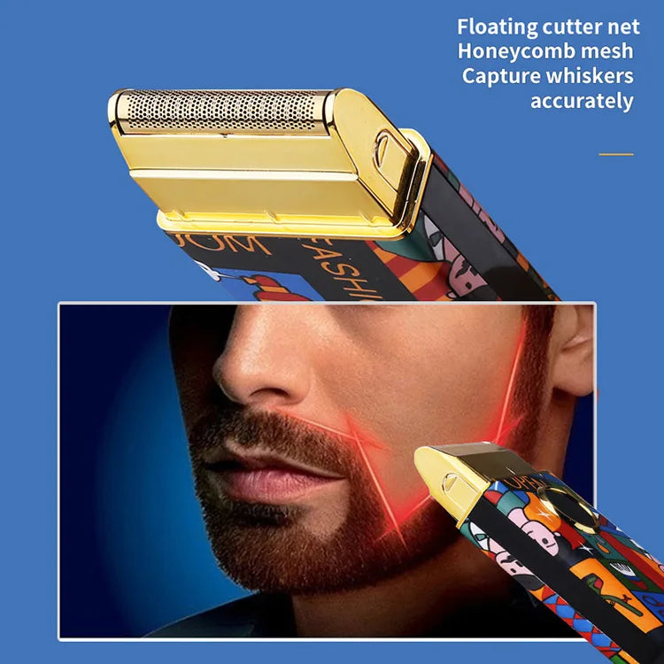 Kemei Graffiti Electric Hair Clipper Kit Men's Electric Shaver