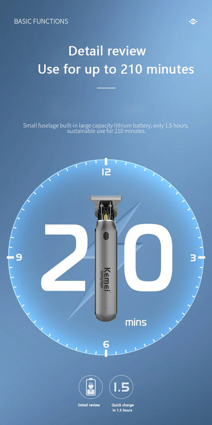 Kemei Rechargeable Electric Cordless Hair Clipper Trimmer