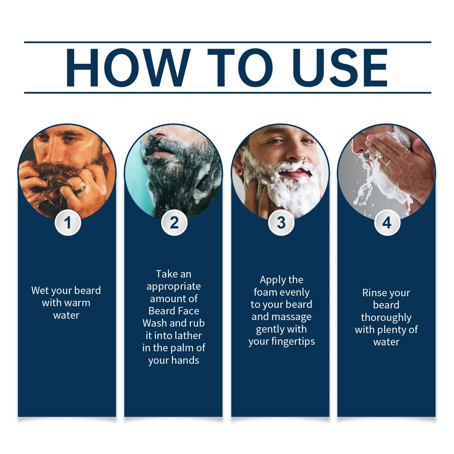 Sandalwood Oil Beard Shampoo Nourish Beard Improve Rough Texture