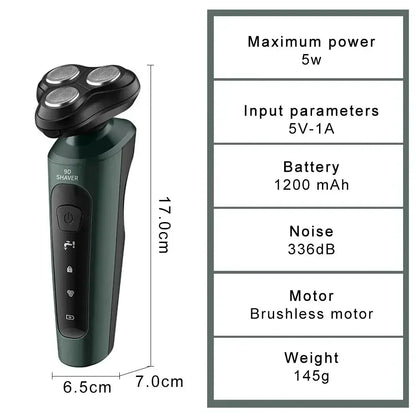 Electric Razor For Men Intelligent Wet Dry Beard Shaving Trimmer