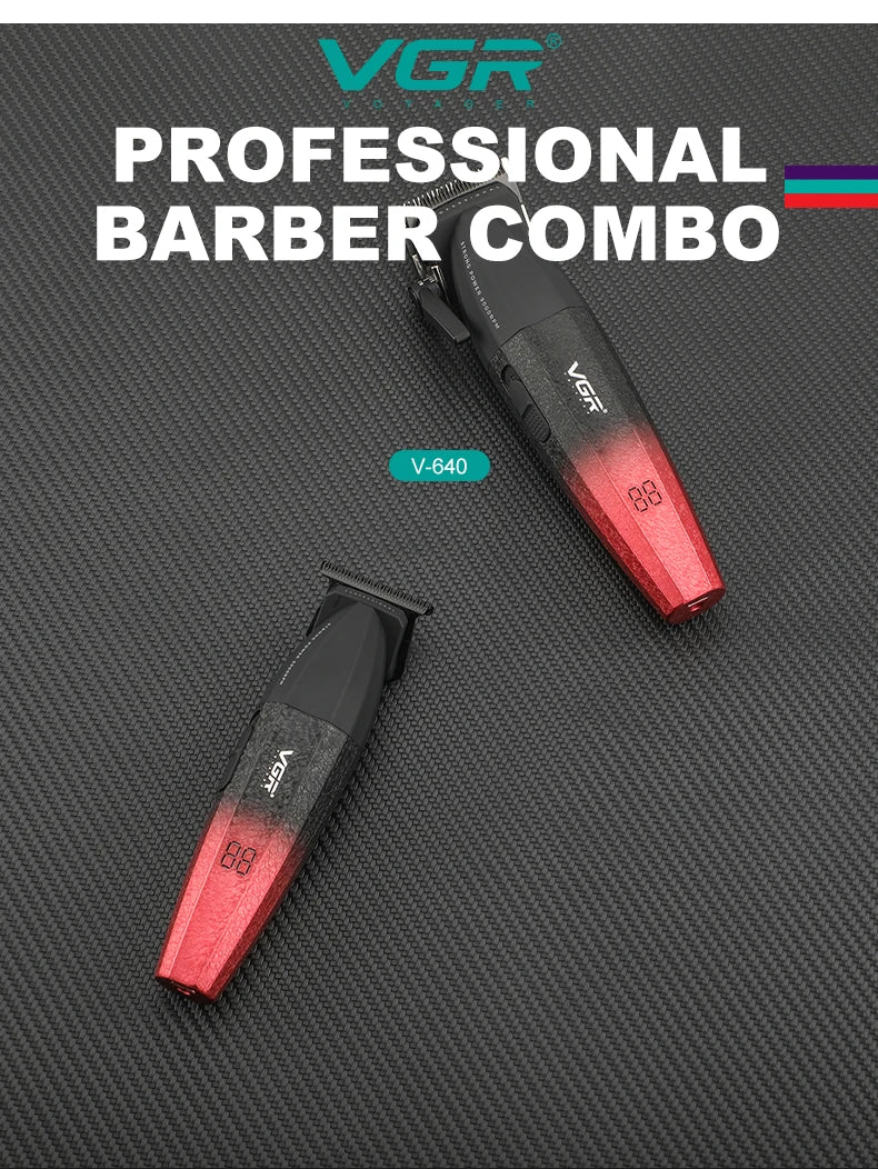 VGR Hair Clippers Professional Barber Clippers Adjustable Hair Cut