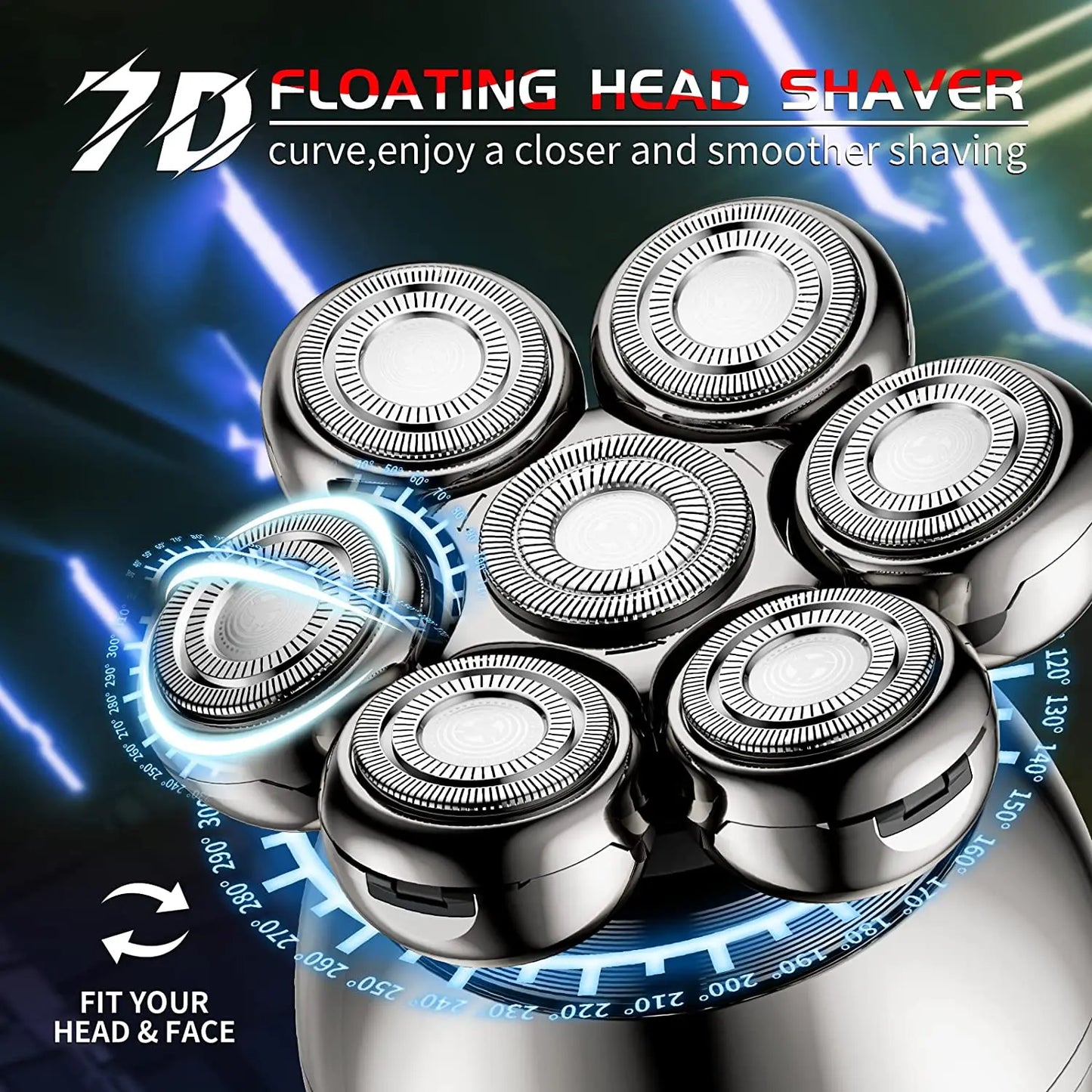 Electric Shaver 7D Floating Cutter Head Base Skull Shaver Shaving
