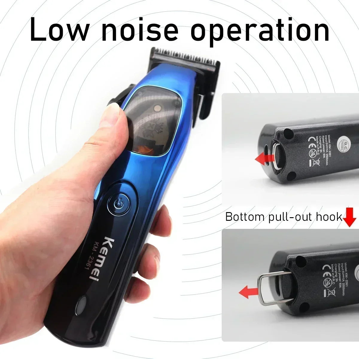 Kemei 2361 10000RPM Professional Men's Hair Clipper Magnetic Machine
