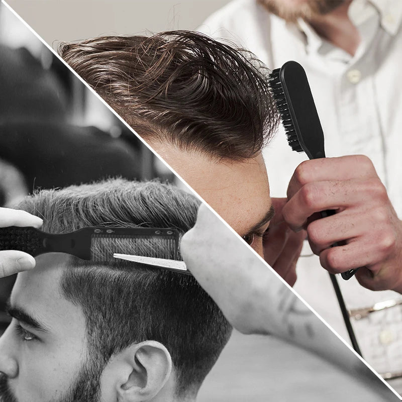 Double-sided Comb Brush Black Small Beard Styling Brush