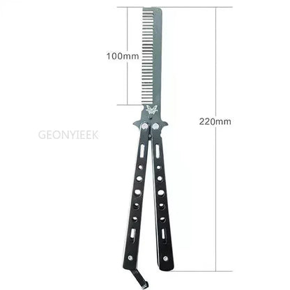 Foldable Comb Stainless Steel Practice Training Butterfly Comb
