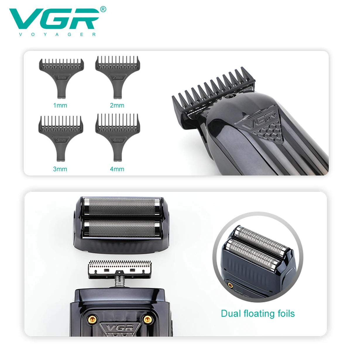 VGR Trimmer Professional Hair Cutting Machine Cordless Hair Clipper V-644