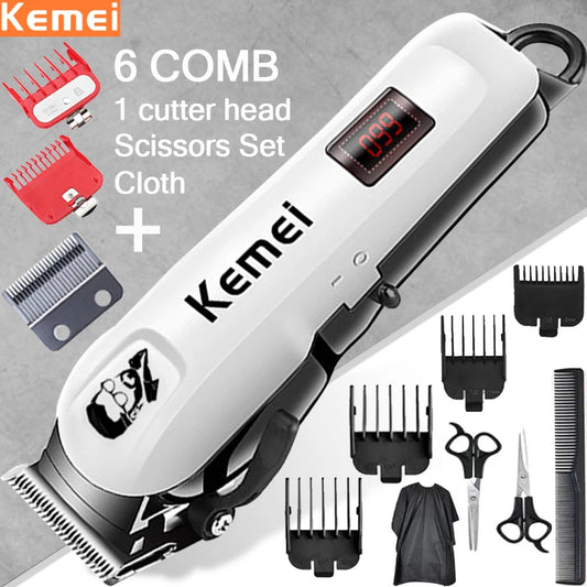 Kemei Electric Hair Clipper Hair Cutting machine Wireless Trimmer