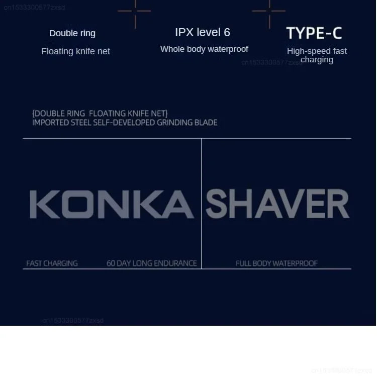 KONKA Mini Portable Electric Shaver Mini Portable Waterproof Shaver