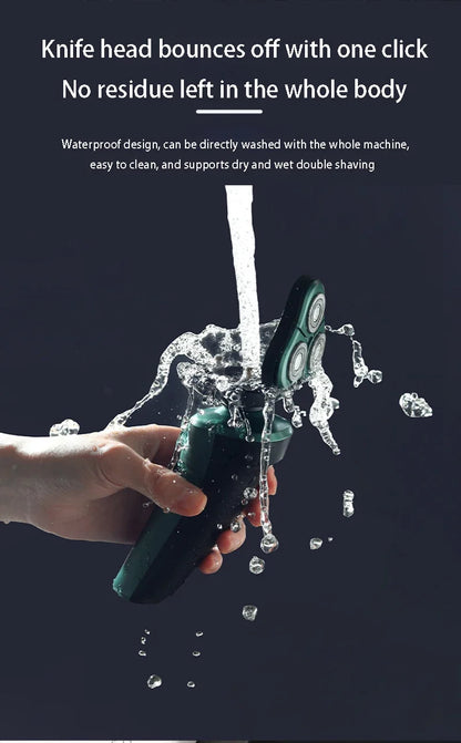New Smart Electric Shaver LCD Digital Display Three-head Floating Razor