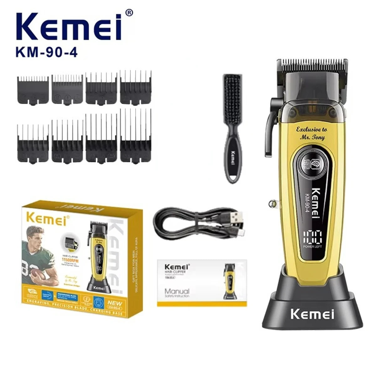 Kemei Electric Clippers Professional Brushless Motor Hair Cut KM-90-4